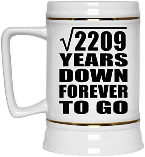 תכנן שורש ריבועי 47 שנה לשורש 2209 שנים למטה לנצח, ספל קרמיקה קרמיקה של 22oz בירה ספל עם ידית למקפיא, מתנות