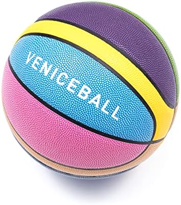 כדורסל מקורה / חיצוני של Veniceball - Euroball - אחיזה מקסימאלית בגודל צבעוני 7 כדורסל רשמי עם משאבה