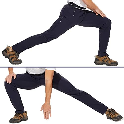 מכנסי טיול חיצוניים של נוקוב גברים מהיר יבש משקל קל משקל עמיד למים למכנסיים לגברים המותחים 6 כיסי