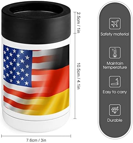 דגלים אמריקאים וגרמניים כוס קרירה יותר מפלדת אל חלד מבודדת פחית מקררים מכוסה עם מכסים לנשים מתנות גברים