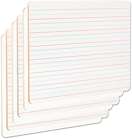 לוח חיק/לימוד אוניברסלי יבש, פסק הנפח, 11.75 x 8.75, משטח לבן, 6/חבילה