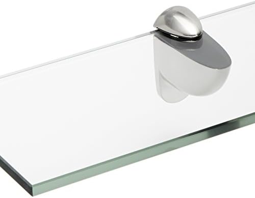 מדף זכוכית זכוכית זכוכית ספנקראפט, פלדה מוברשת, 8 x 21