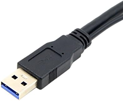 Cableccblack USB 3.0 זכר ל- USB כפול כפול נתוני כוח הנשים כבל הרחבת 2.5 דיסק קשיח נייד 1118SBVGO6G