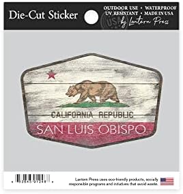 מדבקה לחתוך מתות סן לואיס אוביספו, קליפורניה, דגל המדינה הכפרית, מדבקה ויניל מתאר 1 עד 3 אינץ ', קטנה