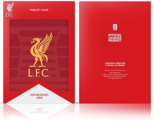 עיצובים של תיק ראש מורשה רשמית מועדון הכדורגל של ליברפול, משם 2022/23 ערכת עור ארנק עור מארז תואם ל- Apple iPad