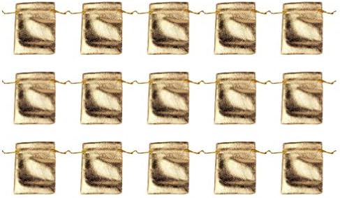 קבילוק סוכריות תכשיטים 30 יחידות שרוך סאטן שקיות זהב לשימוש חוזר גליטר מתנת שקיות תכשיטי חתונה