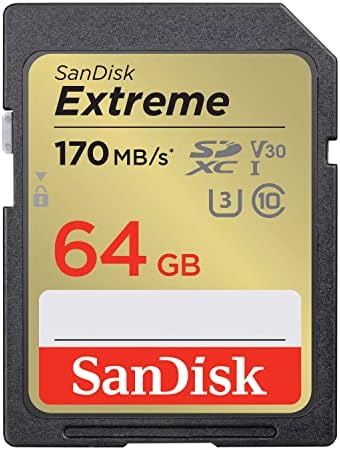 Sandisk 64GB Extreme SDXC UHS-I כרטיס זיכרון-C10, U3, V30, 4K, UHD, כרטיס SD-SDSDXV2-064G-GNCIN
