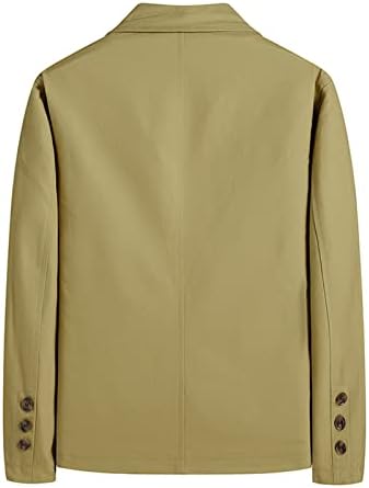 Maiyifu-GJ כפתור כותנה לגברים מעיל מטה דש חזה יחיד מעיל אפונה קצר וינטג 'מעיל קלאסי רזה קלאסי.