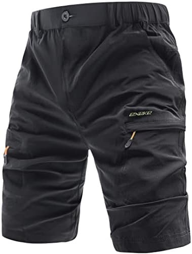 מכנסי טיולים קלים של Exeke Men, מכנסיים קצרים של מטען יבש מהיר עם ריבוי כיס