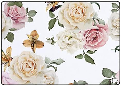 זוחל שטיח מקורה משחק מחצלת ורדים פרחים בצבעי מים לסלון חדר שינה משתלת חינוכית חינוך שטיחים שטיחים 72x48 אינץ '