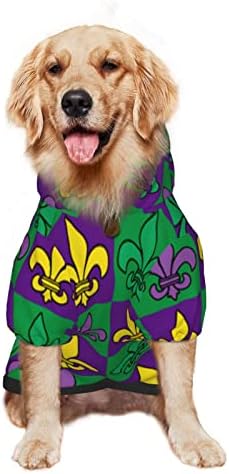 גדול כלב הסווטשרט מרדי גרא-פלר דה ליס בגדים לחיות מחמד סוודר עם כובע רך חתול תלבושת מעיל קטן