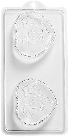 עולם התבניות 4 חלל רומנטי לב עם ורדים סבון/עובש פצצת אמבטיה, 25.5 x 24 x 4 סמ, PVC