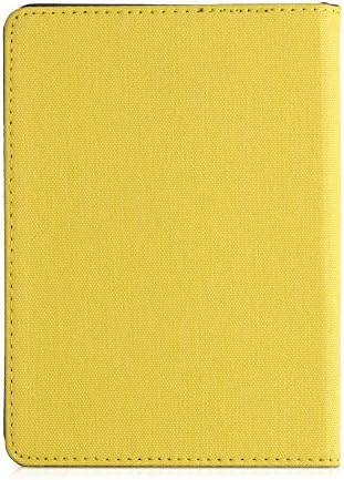 מארז קווומוביל תואם לאמזון קינדל נייר לבן 11. דור 2021-ספר סגנון בד קורא אלקטרוני כיסוי להעיף פוליו מקרה-צהוב
