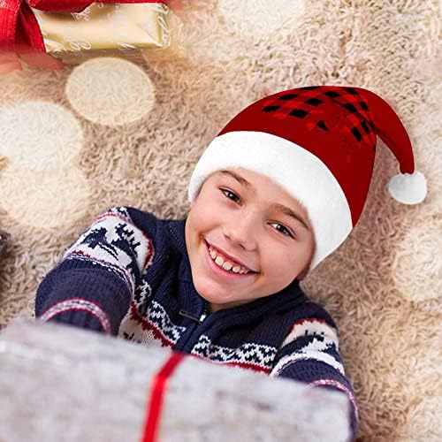 ביגפוט באפלו משובץ מלא ירח חג המולד סנטה כובע עבור אדום חג המולד כובע חג טובות חדש שנה חגיגי ספקי צד