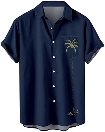 כפתור חולצה בהוואי, גברים, כפתור שרוול קצר של גברים רטרו, מטה חולצות באולינג בסגנון קובני קלאסי משנות