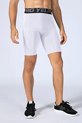 מכנסי דחיסה לגברים של יורליאן קצרים בקצרים תחתוני ספורט יבש מכנסיים קצרים המריצים טייץ 'עם כיסים