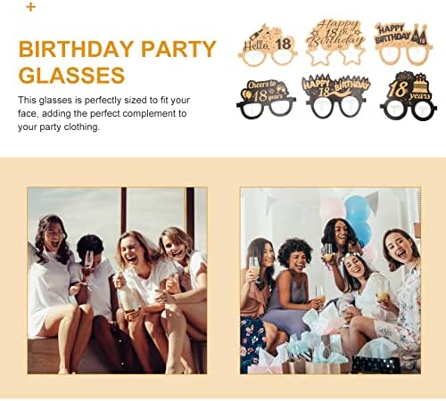 מתנת יום הולדת של Kesyoo Mens 6 זוגות משקפי נייר מסיבת יום הולדת משקפי שמש יום הולדת 18 משקפי משקפיים מהנים