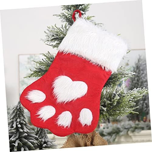 Besportble 2 pcs גרבי חג המולד לכלבים גרבי חג המולד גדולים מסיבת חג המולד לטובת שקית מתנה לילד גרבי גרביים אדום