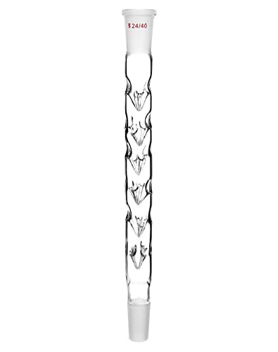 עמודת זיקוק זכוכית עם 24/40 התאמה 7-7 / 8 ארוך עם מעבה כניסה למעבדה לציוד זיקוק בכימיה אורגנית
