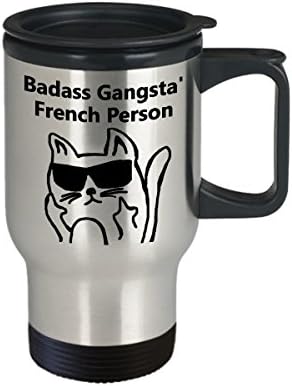 Badass Gangsta 'אדם צרפתי ספל נסיעות קפה