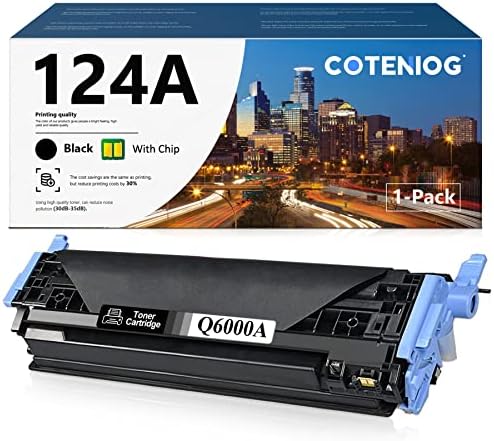 COTENIOG 124A תואם מחסנית טונר מיוצר מחדש להחלפת HP 124A Q6000A 1600 2600N 2605DN 2605DTN CM1015MFP CM1017MFP