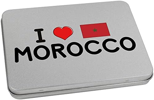 Azeeda 170 ממ 'אני אוהב מרוקו' מתכת פח/קופסת אחסון