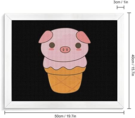גלידה חמודה חזירים ערכות ציור יהלומים מסגרת תמונה 5D DIY מקדחה מלאה ריינסטון אמנויות עיצוב קיר למבוגרים