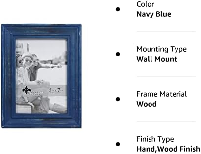מסגרות לורנס 746657 5x7 דורהאם מסגרת תמונה עץ כחול ניי