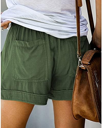 מכנסיים קצרים לנשים פלוס גודל מזדמן שרוך רופף מכנסיים קצרים מותניים אלסטיים נוחים קיץ אימון חוף מכנסיים קצרים