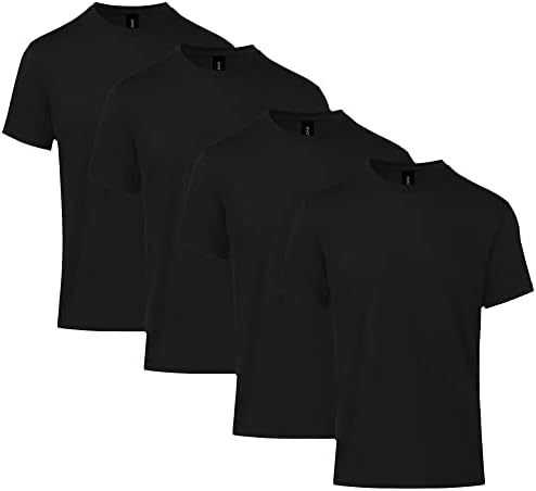 חולצת טי עם שרוול קצר בסגנון רך של גילדן למבוגרים, סגנון גרם 67000, מארז 4