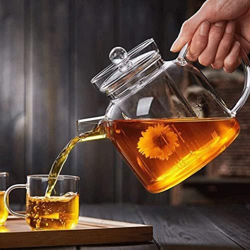 סיר תה צמחים קומקום זכוכית קומקום קומקום עמיד בפני חום פילטר מעובד קומקום חום תה כוס תה סט קומקום תה