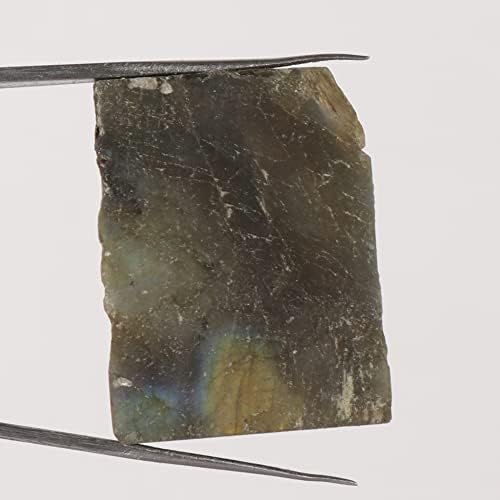 Gemhub 71 CT מוסמך טבעי שחור שחור אבן חן גביש, Rawunvut Black Labradorite לעטיפת תיל