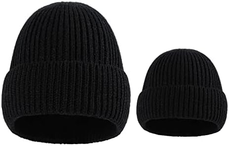 סתיו וחורף מוצק צבע ילדי סרוג הורה ילד כובע חם צמר סרוג כובע כובעים
