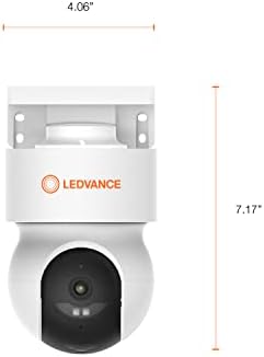 Ledvance Wifi חכם פאן חיצוני ומצלמת מעקב אוטומטי, וידאו HD, אודיו דו כיווני, זיהוי תנועה/סאונד, ראיית לילה