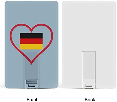 אני אוהב גרמניה אדום לב USB Drive עיצוב כרטיסי אשראי USB כונן הבזק U Disk Drive 32G