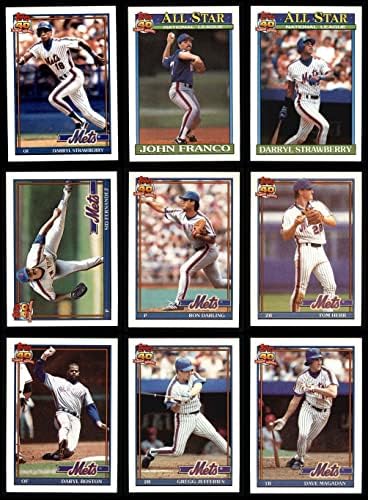 1991 Topps New York Mets כמעט שלם צוות סט של ניו יורק Mets NM/MT Mets