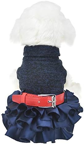 שמלת סוודר כלבים חמה בחורף טוטו חצאית חצאית בגדים סרוגים לחתול חיית מחמד לבנות כלבים בינוניים