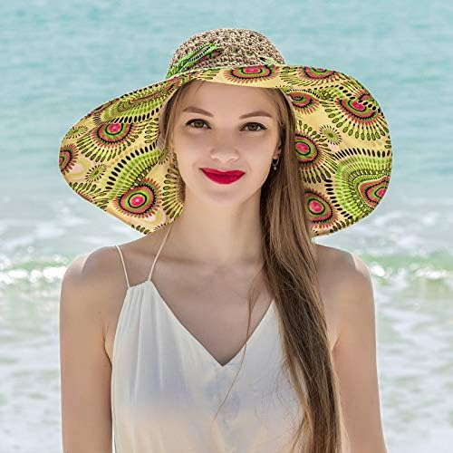נשים בוהמיה שמש קש כובע 50 נסיעות מתקפל רחב ברים קיץ חוף כובעים