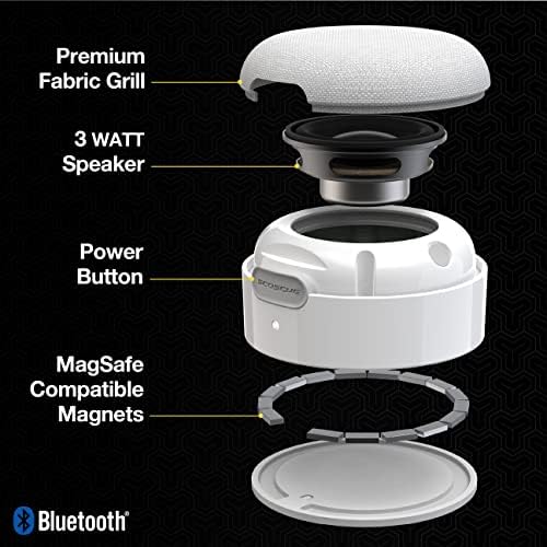 Scosche BTMSSWT-SP BOOMCAN® MS נייד מגנטי נייד אמיתי רמקול Bluetooth תואם ל- Magsafe iPhone 12, 13 &