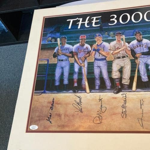 מדהים 3,000 מועדון הלהיטים חתום ליטוגרף גדול תמונה 12 Sigs Willie Mays JSA - Artoggled MLB Art