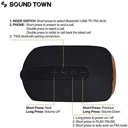 סאונד טאון 2-פאק X6 רמקולי בלוטות 'ניידים אטומים למים, TWS Bluetooth, IPX54, צליל סטריאו, מיקרופון