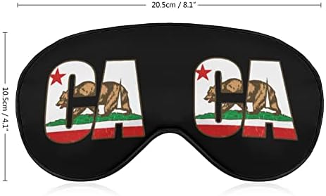 דגל דוב קליפורניה מודפס מסכת עיניים שינה מכסה עיניים רכה עם עיניים עם רצועה מתכווננת לטיולי טיול תנומה