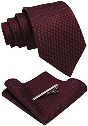 ג ' מייגינס מוצק צבע צמר עניבת כיס כיכר עם עניבת קליפ סטים לגברים