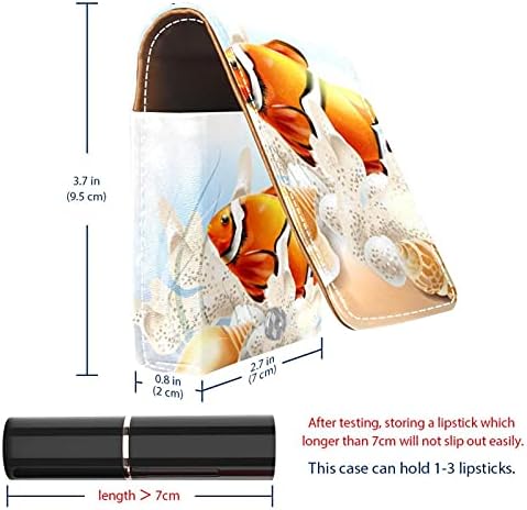 שפתון מקרה עם מראה קריקטורה מתחת למים דגי ליצן מעטפת גלוס מחזיק נייד שפתון אחסון תיבת נסיעות