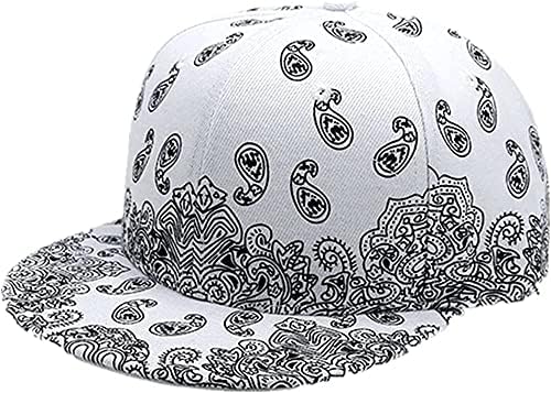 כובע הדפס בנדנה כובע בנדנות לנשים גברים פרחי קשיו שיא שיא שיא כובע בייסבול שטוח שוליים כובע היפ