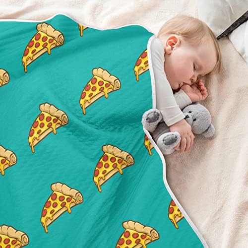 שמירה על פיצה מצוירת של פיצה לתינוקות לבנות בנים פעוט תינוקות, שמיכת תינוק רכה שמיכת עריסה שמיכת עטוף