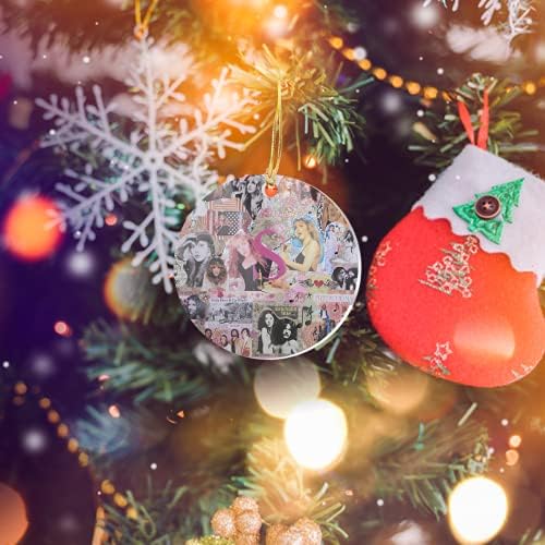 קישוט עץ חג המולד סטיבי תפאורה ניקסים מעגל שנים X-Mas קולאז 'בית אקריליק לחגים, קישוטים לעצים