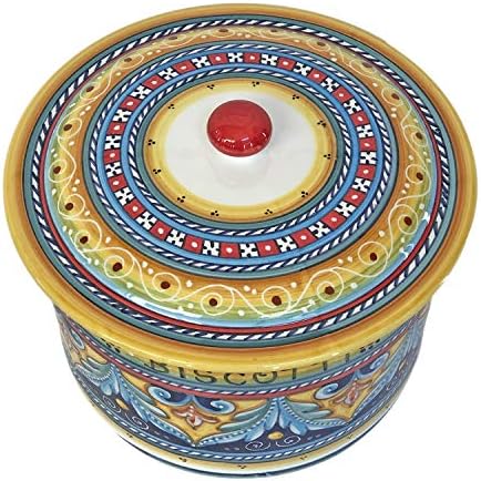צנצנת קרמיקה איטלקית ביסקוטי - Geometico Prato - Ceramiche Sberna