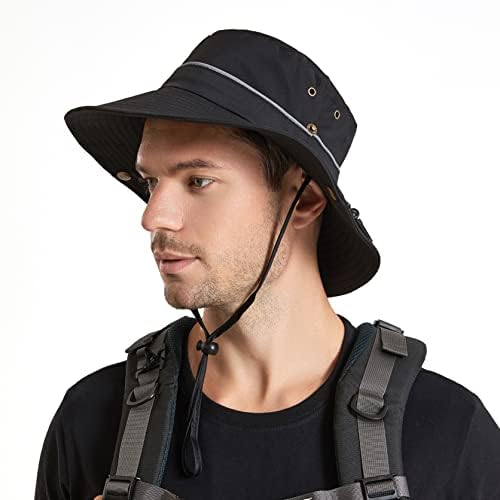 Koreshion גברים כובע שמש רחב שולי UV הגנה על כובע קיץ כובע דיג חיצוני עם קליפ