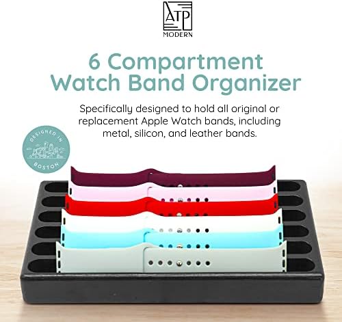 ATP מודרני מארגן להקות שעון מעץ - עובד עם כל להקות Apple Watch - Watch Bander - תצוגת מעמד שעונים מעץ - תואם לכל